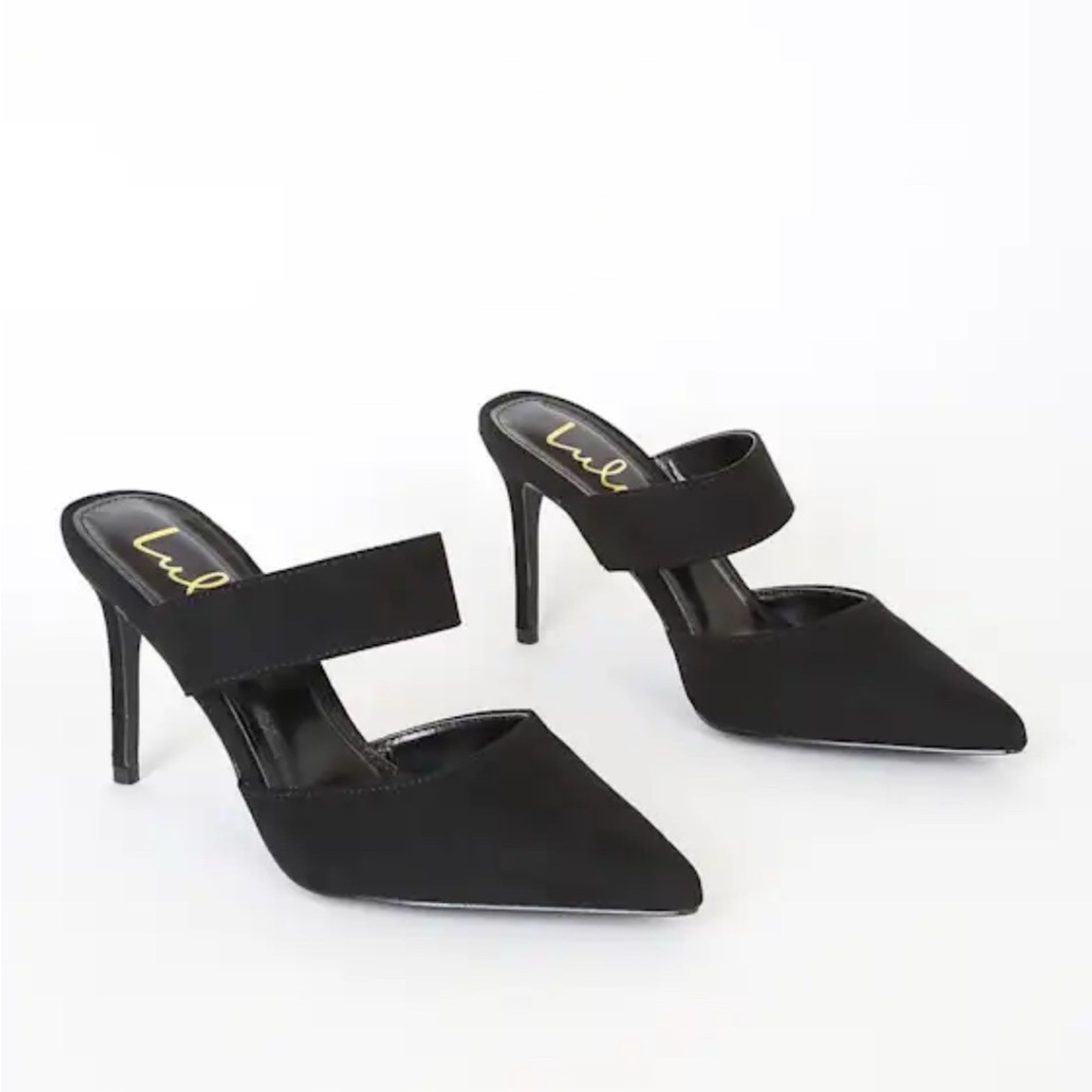 Lulu's Chic Black “Faire” Pointed Toe Mules - Picture 2 of 10